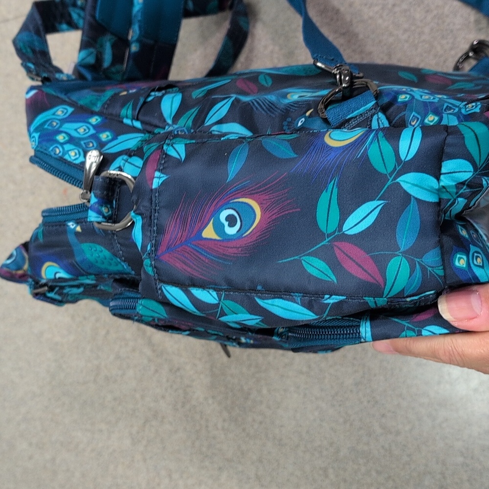 Lug Mini Puddle Jumper convertible Crossbody/Tote/Backpack. Peacock Teal - Picture 10 of 12